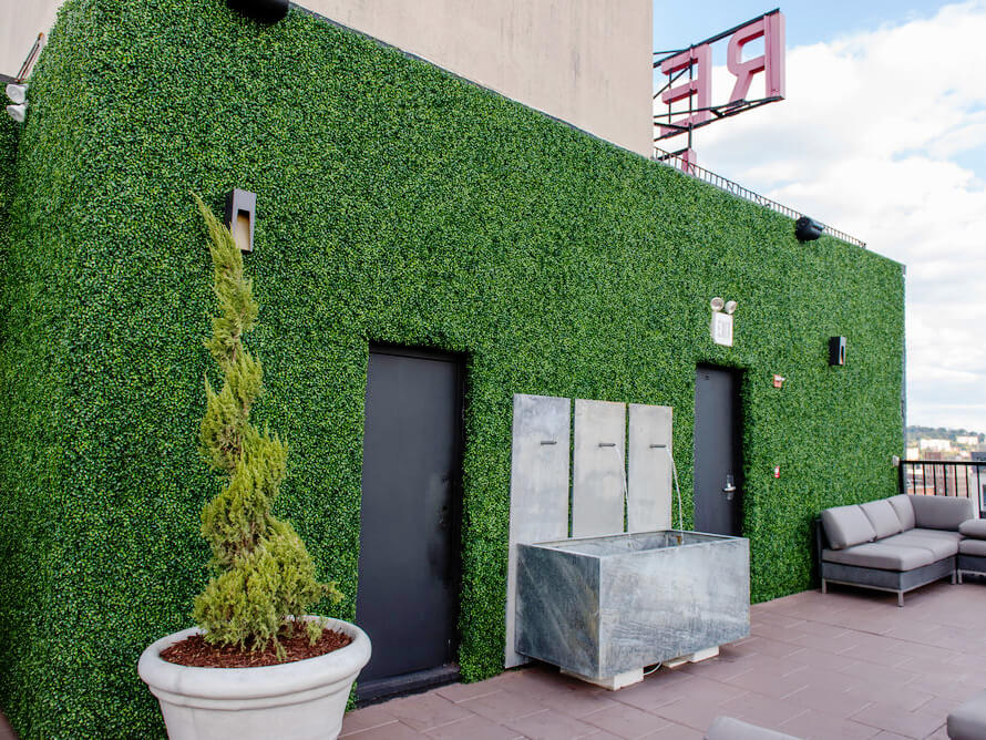 Premium Rectangle Green Artificial Boxwood Mat Outdoor and Indoor