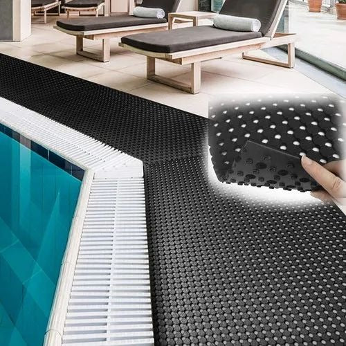 Anti Skid Rubber Mat Swimming Pool Decking Mat with Drainage Holes