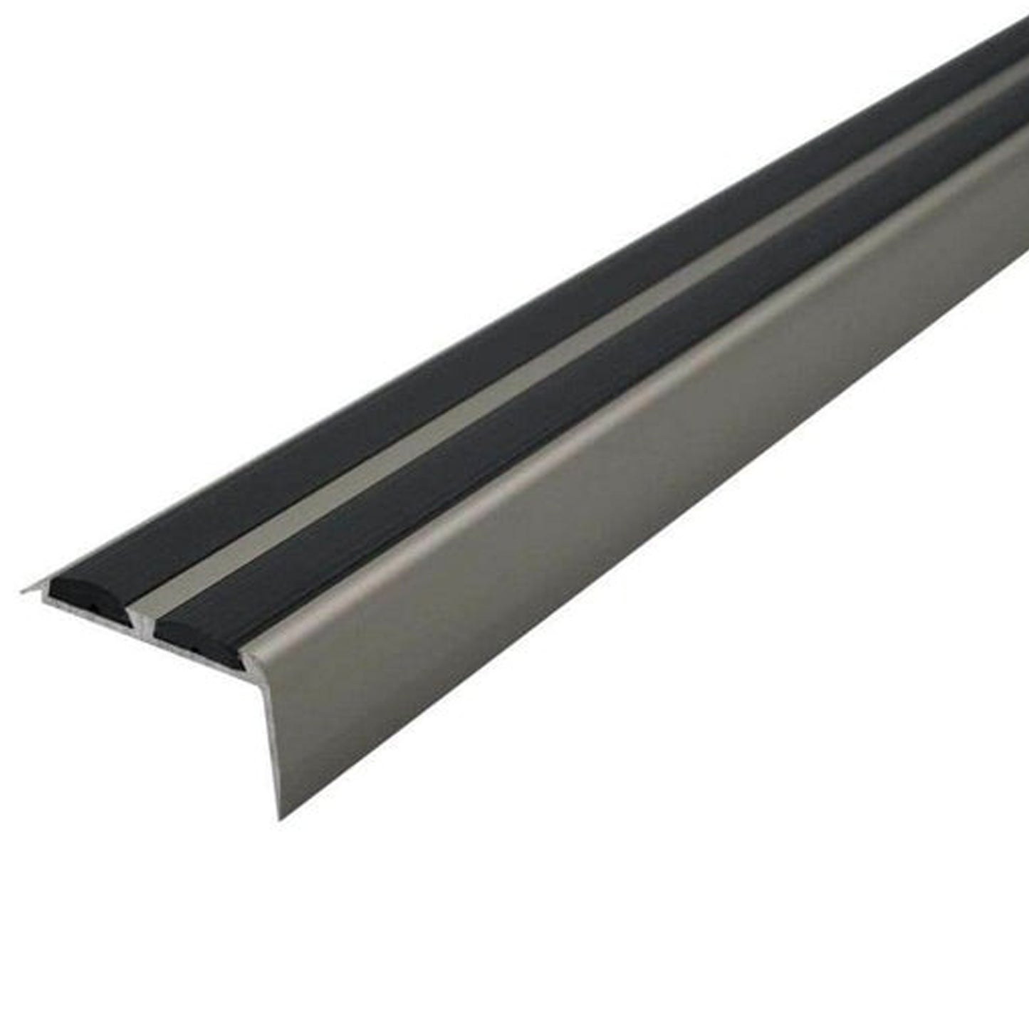 Heavy Duty Anodised Aluminium Non Slip Rubber Stair Nosing Edge Trim With Inserts