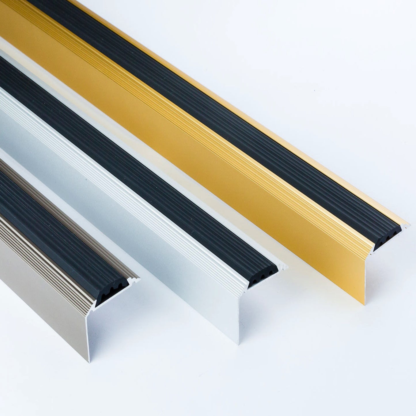 Premium Non Slip Anodised Aluminium Stair Nosing with Rubber Stair Edge Nosing Trim