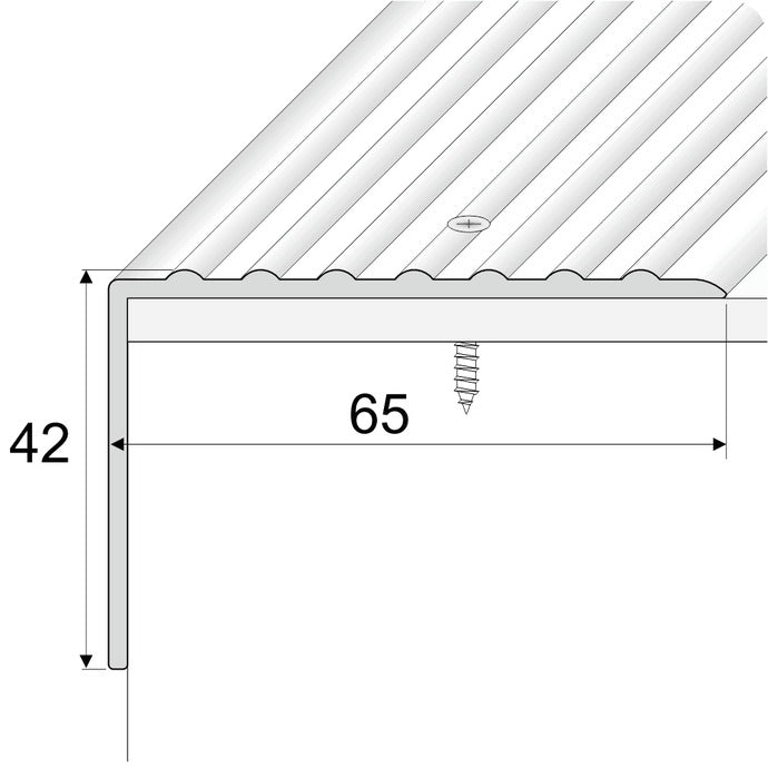 Premium Non Slip Anodised Aluminium Heavy Duty Ribbed Treads Stair Nosing Edge Trim For Carpet