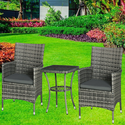 Premium Garden Furniture Bistro Set Garden Table Chairs Patio Outdoor & Indoor 3PC