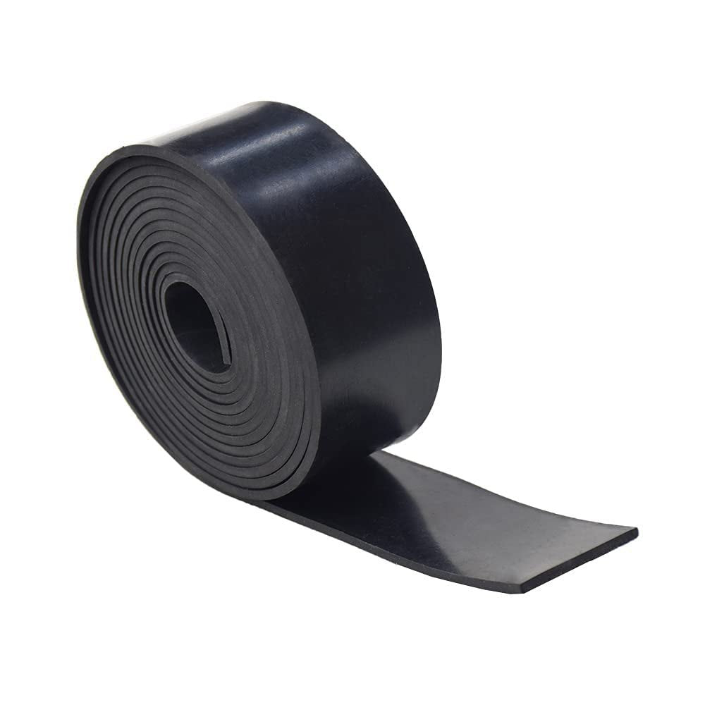 Solid Rubber Strip Black High Grade Strips 5m Long 6mm to 12mm