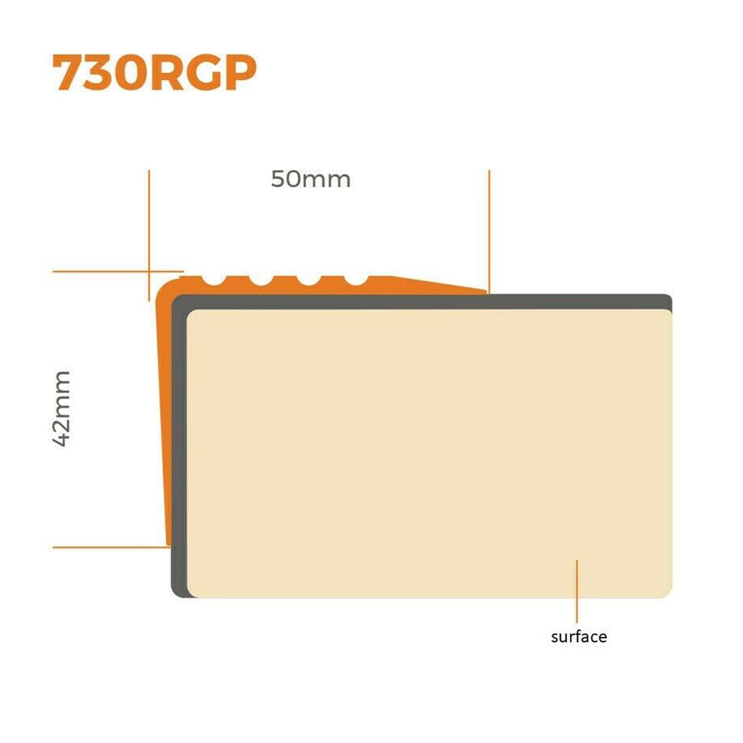 Non Slip PVC Stair Nosing Step Edge Trim Bullnose Strip 118cm Length