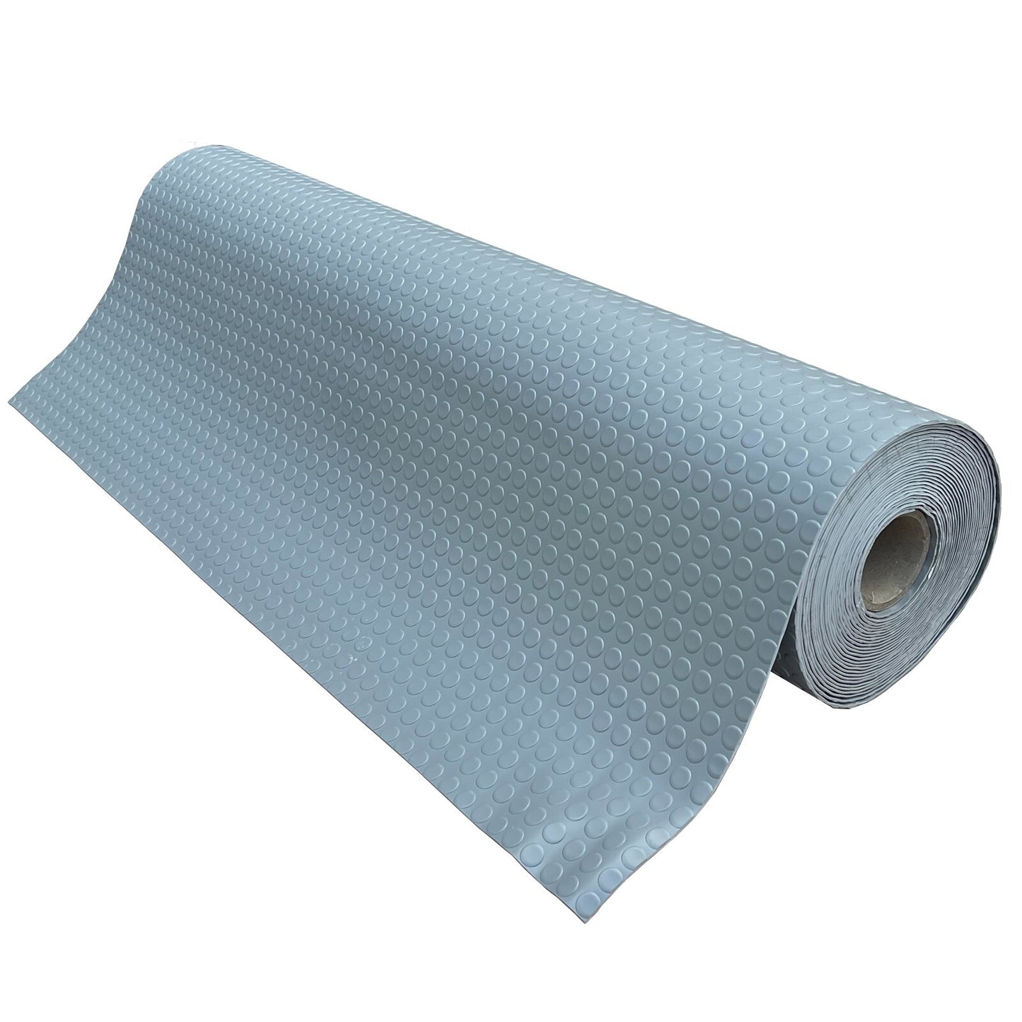 Non Slip Heavy Duty PVC Vinyl Dot Penny Flooring Matting Garage Work Van Gym Matting Light Grey