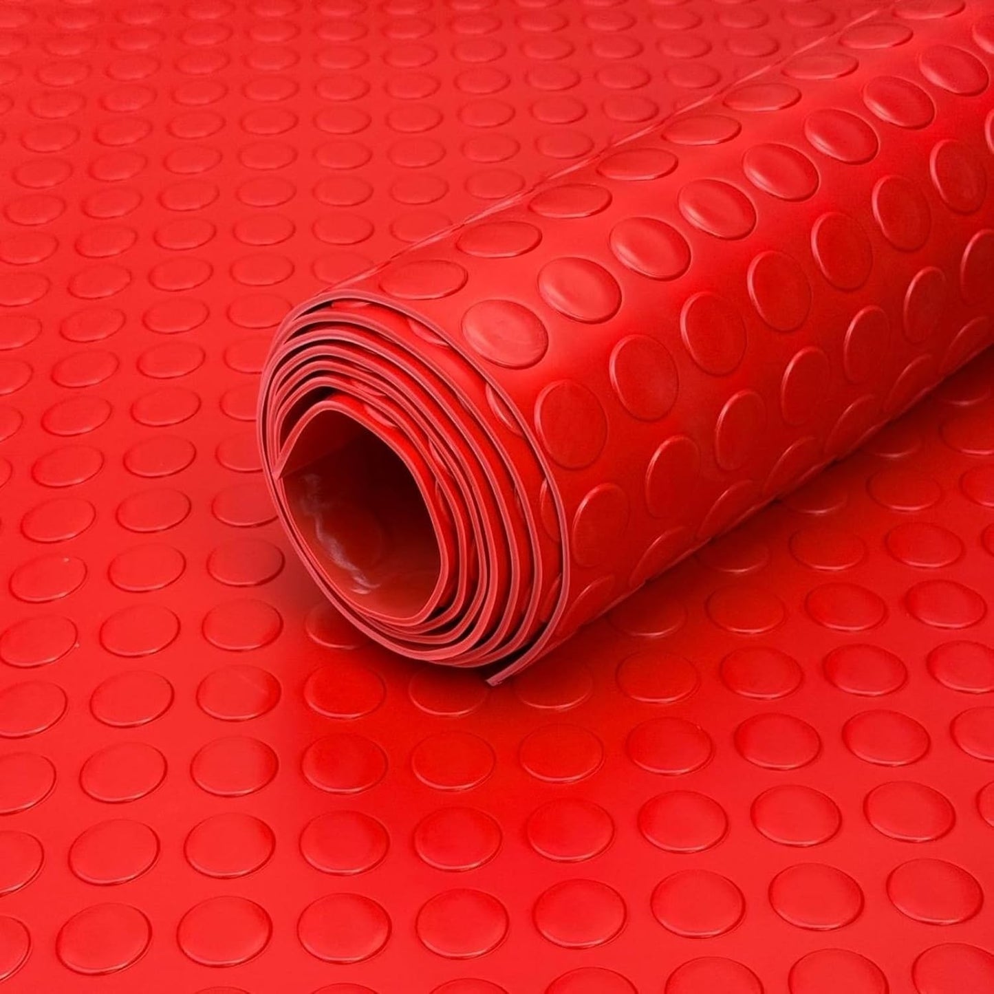 Red PVC Vinyl Coin Pattern Flooring Heavy Duty Matting Garage Work Van Gym Indoor Outdoor Matting