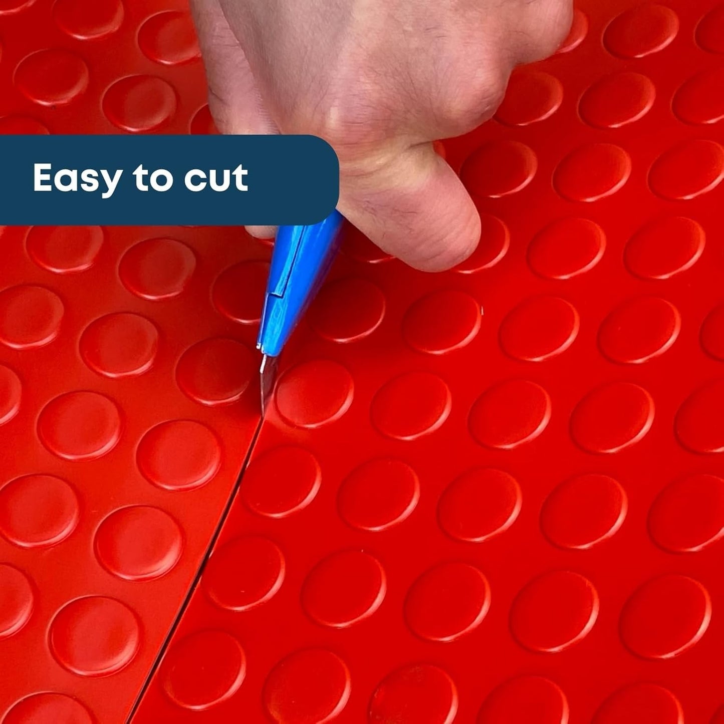 Red PVC Vinyl Coin Pattern Flooring Heavy Duty Matting Garage Work Van Gym Indoor Outdoor Matting