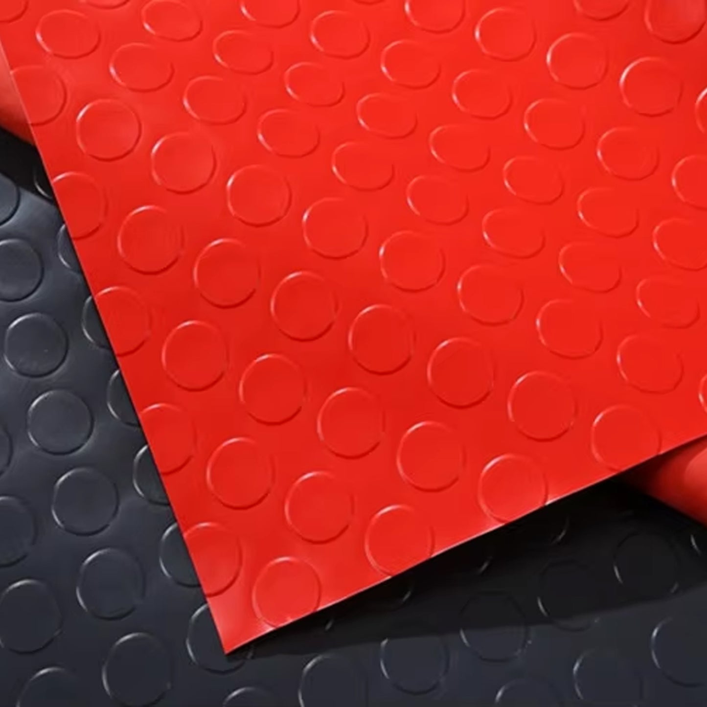 Red PVC Vinyl Coin Pattern Flooring Heavy Duty Matting Garage Work Van Gym Indoor Outdoor Matting