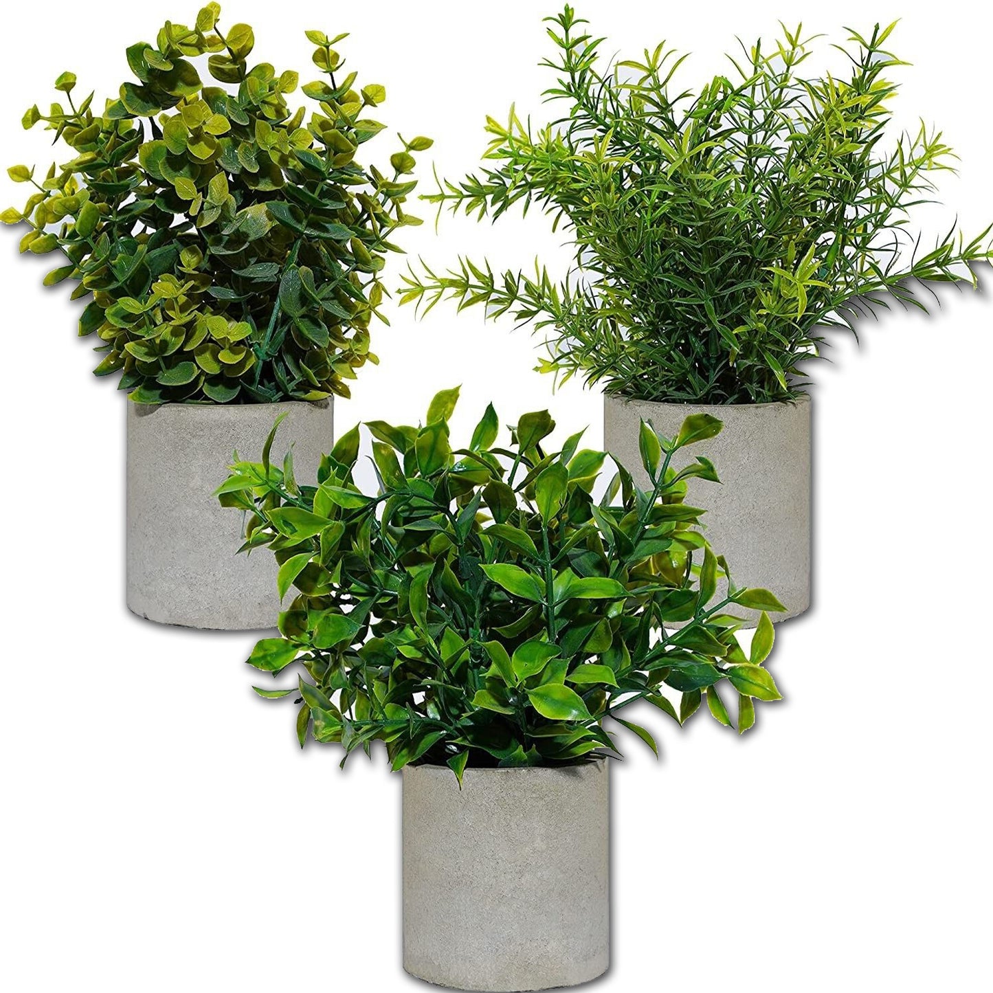 Artificial Plants in Pots Set of 3 Stylish Fake Potted Plants