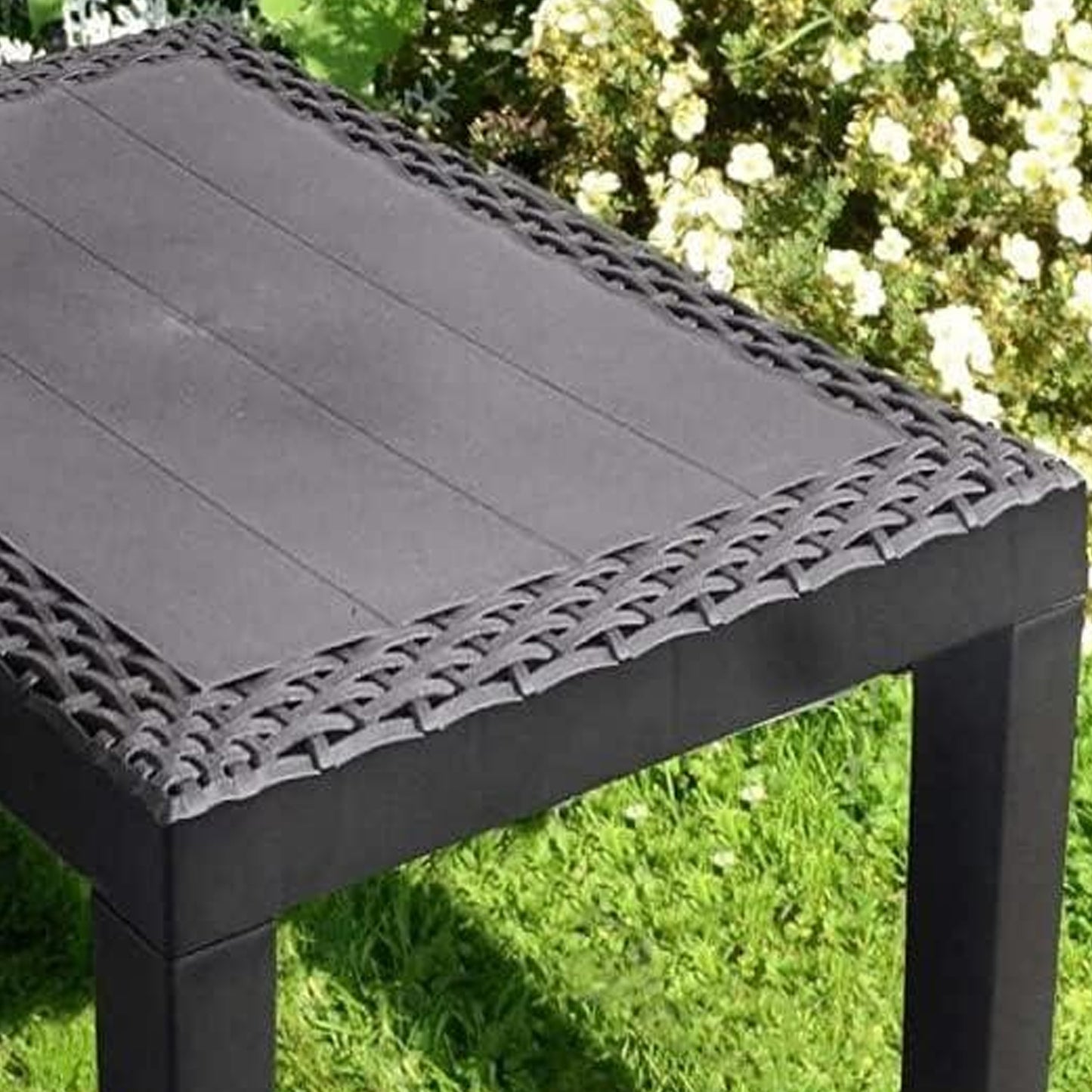 3PC Set Patio Garden Bistro Rattan Outdoor Furniture Table & Chairs High Quality Plastic Set