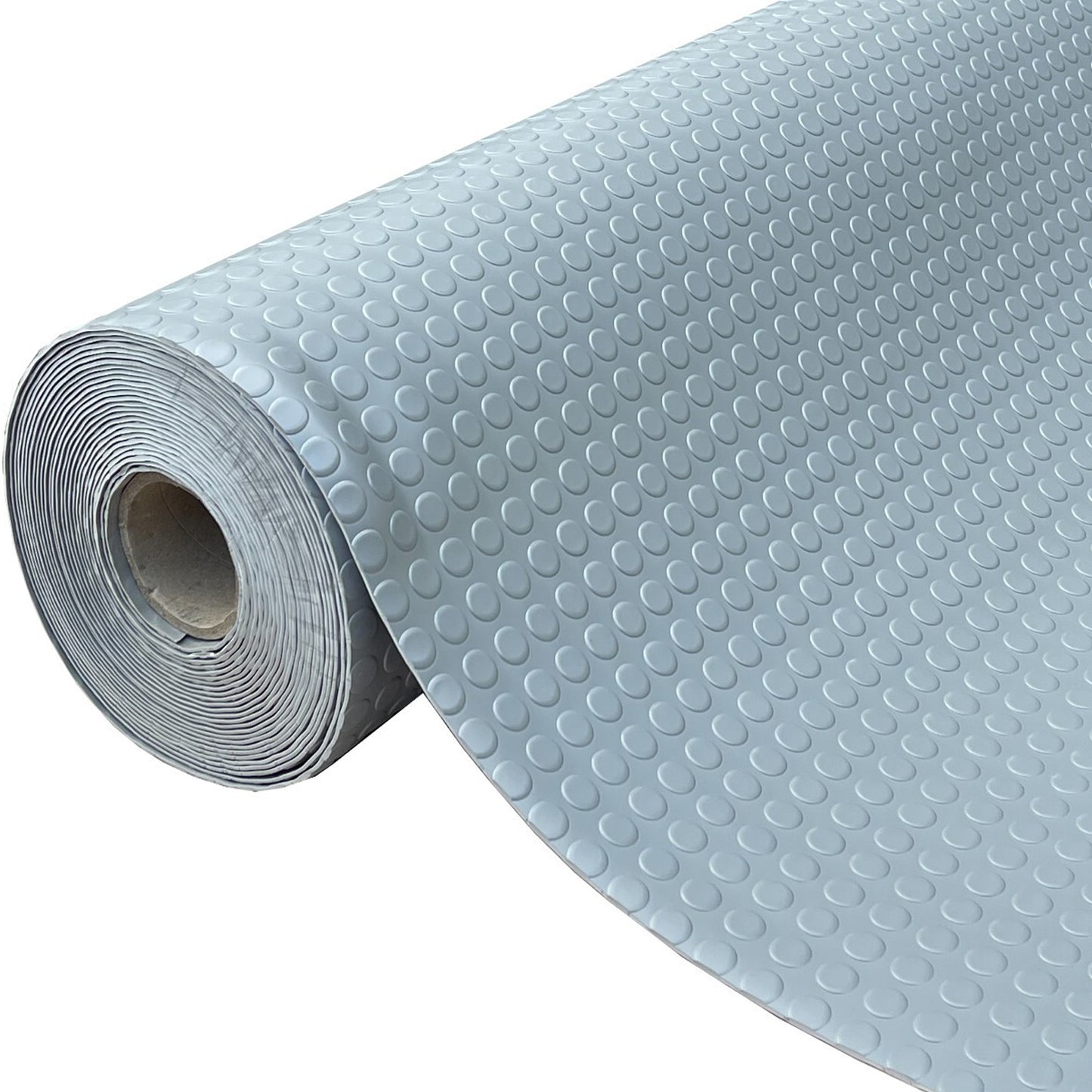 Non Slip Heavy Duty PVC Vinyl Dot Penny Flooring Matting Garage Work Van Gym Matting Light Grey