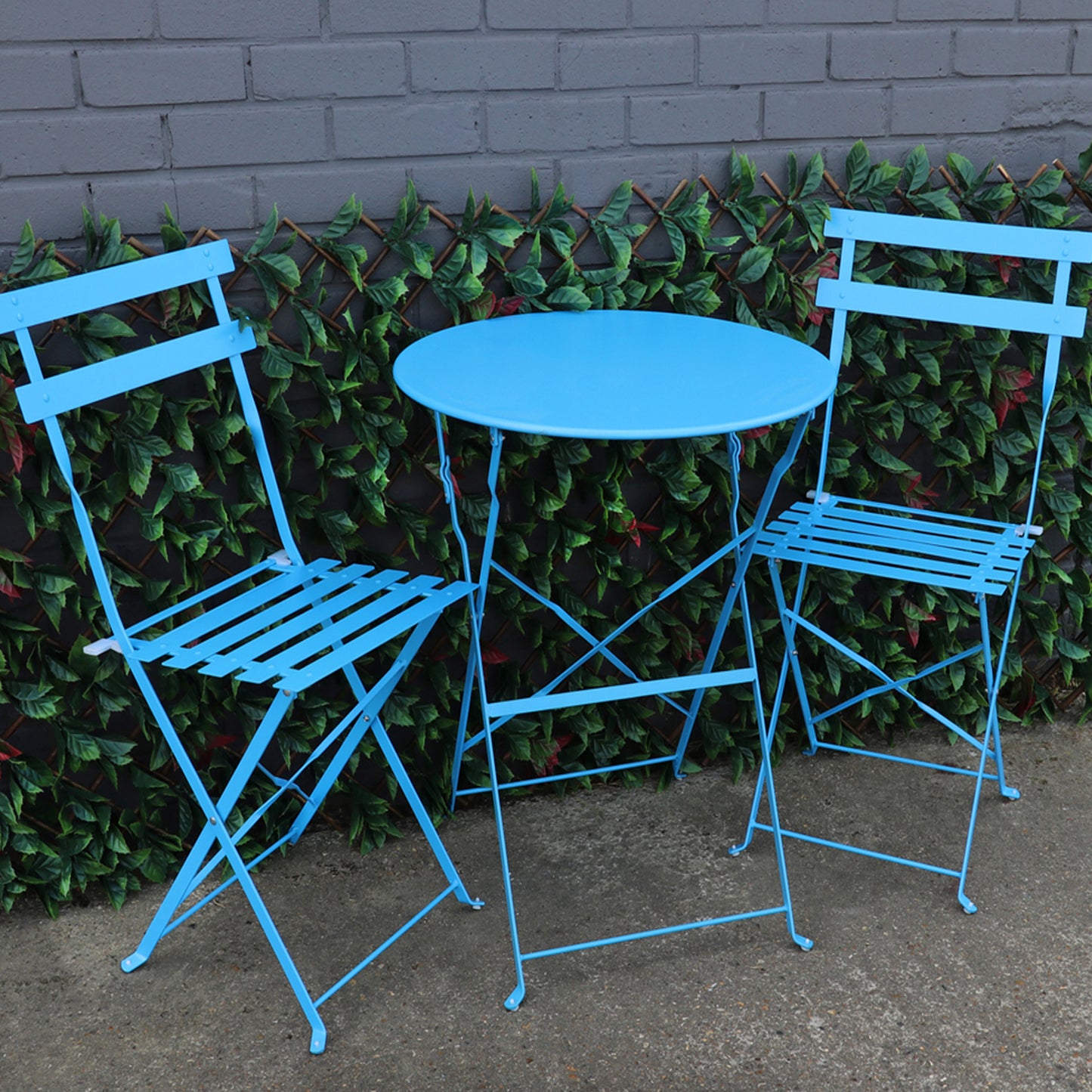 Comfortable Folding Table & Chair Bistro Set Outdoor Garden Patio Fully Assembled Set