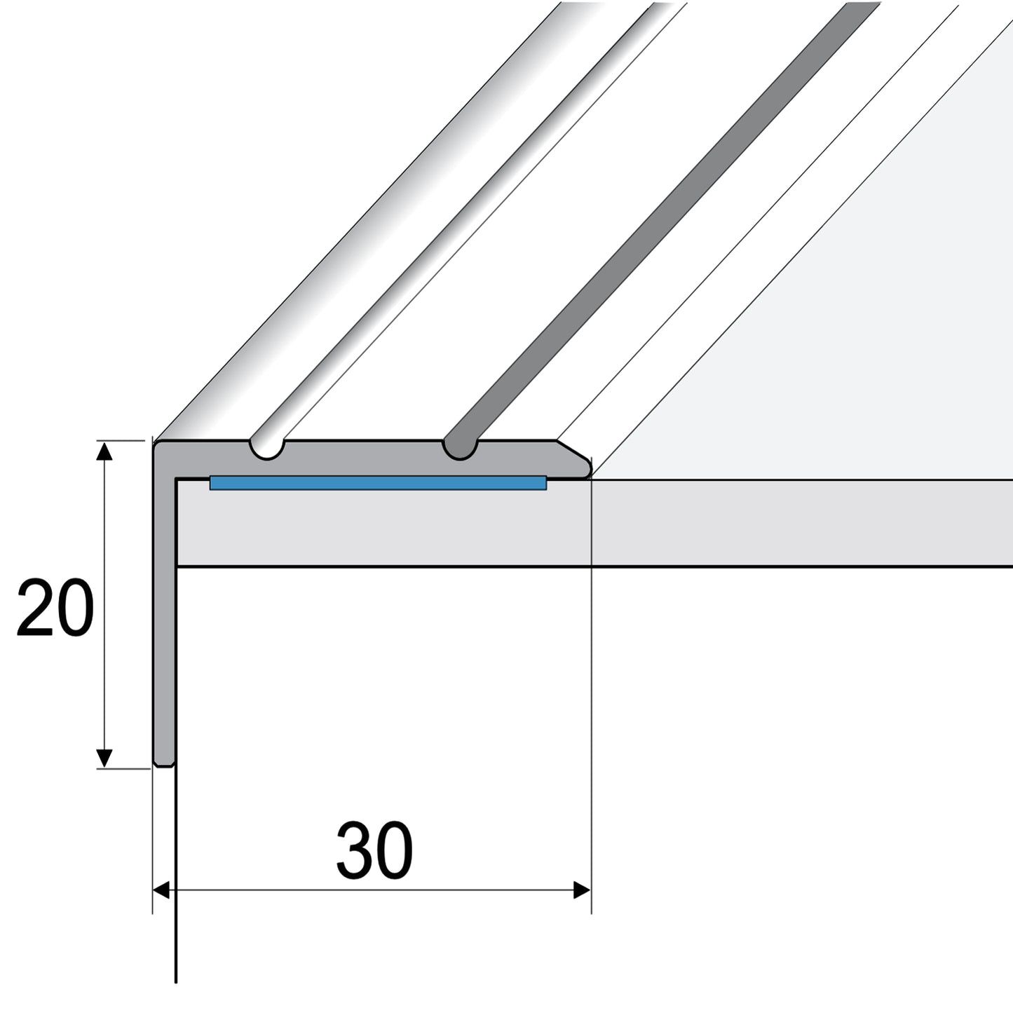 Premium Stair Nosing Edge Trim Aluminium Step Edging For Carpet Wood 900mm Long