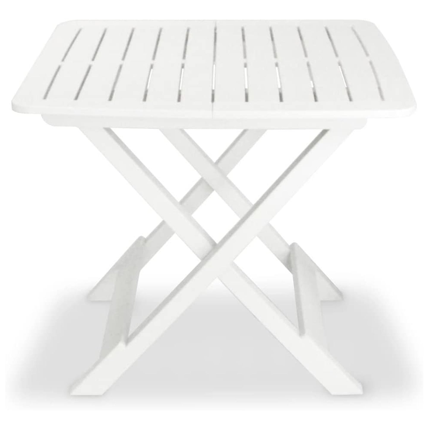 White Folding Garden Furniture Table and 2 Chairs Set Outdoor Picnic Garden Plastic Furniture
