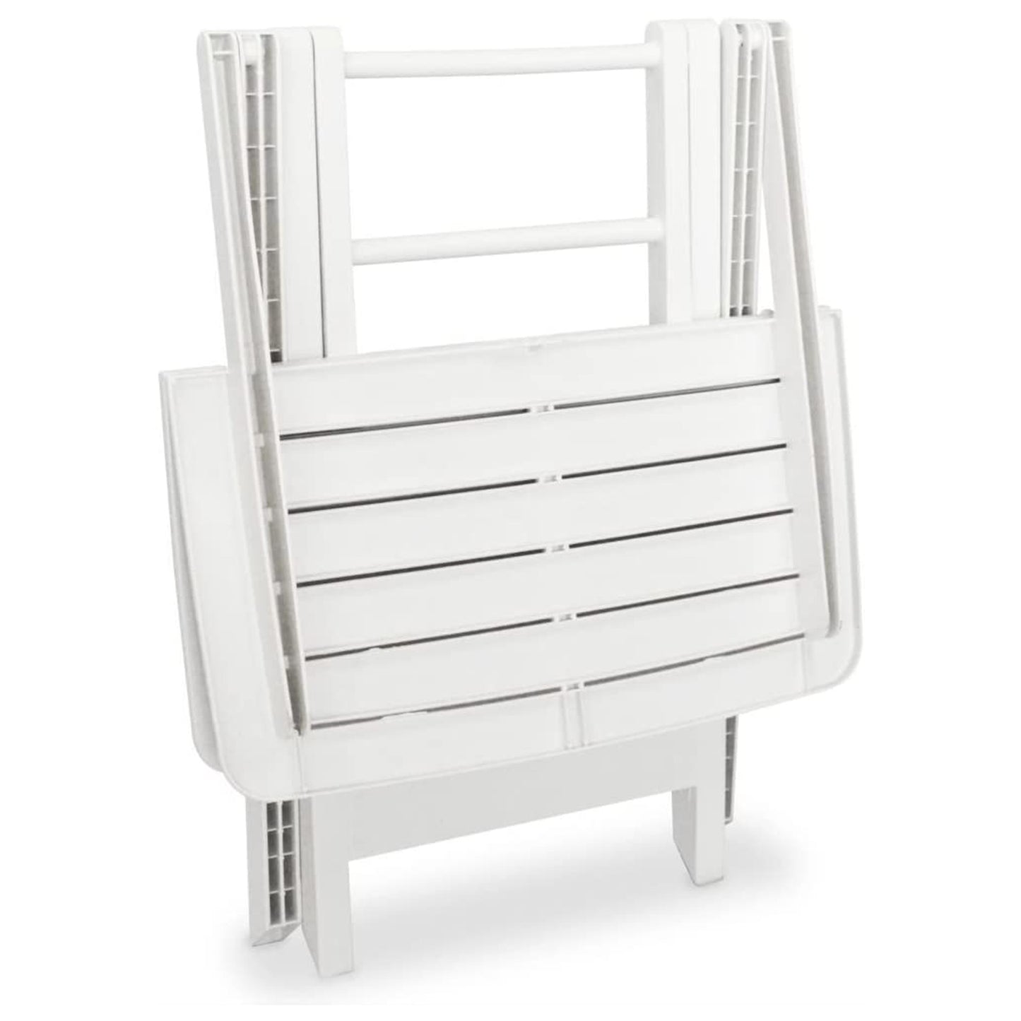 White Folding Garden Furniture Table and 2 Chairs Set Outdoor Picnic Garden Plastic Furniture