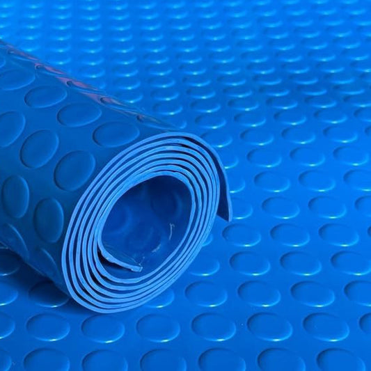 PVC Vinyl Coin Penny Flooring Heavy Duty Matting Garage Work Van Gym Matting Blue