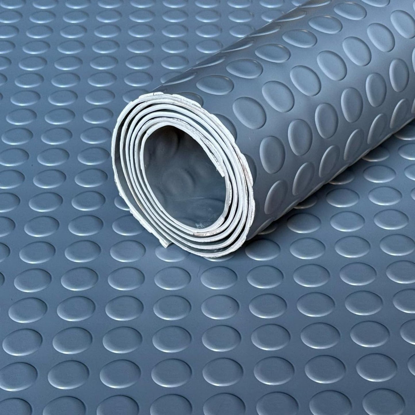 Non Slip PVC Vinyl Coin Penny Flooring Matting Heavy Duty Garage Work Van Gym Matting Dark Grey