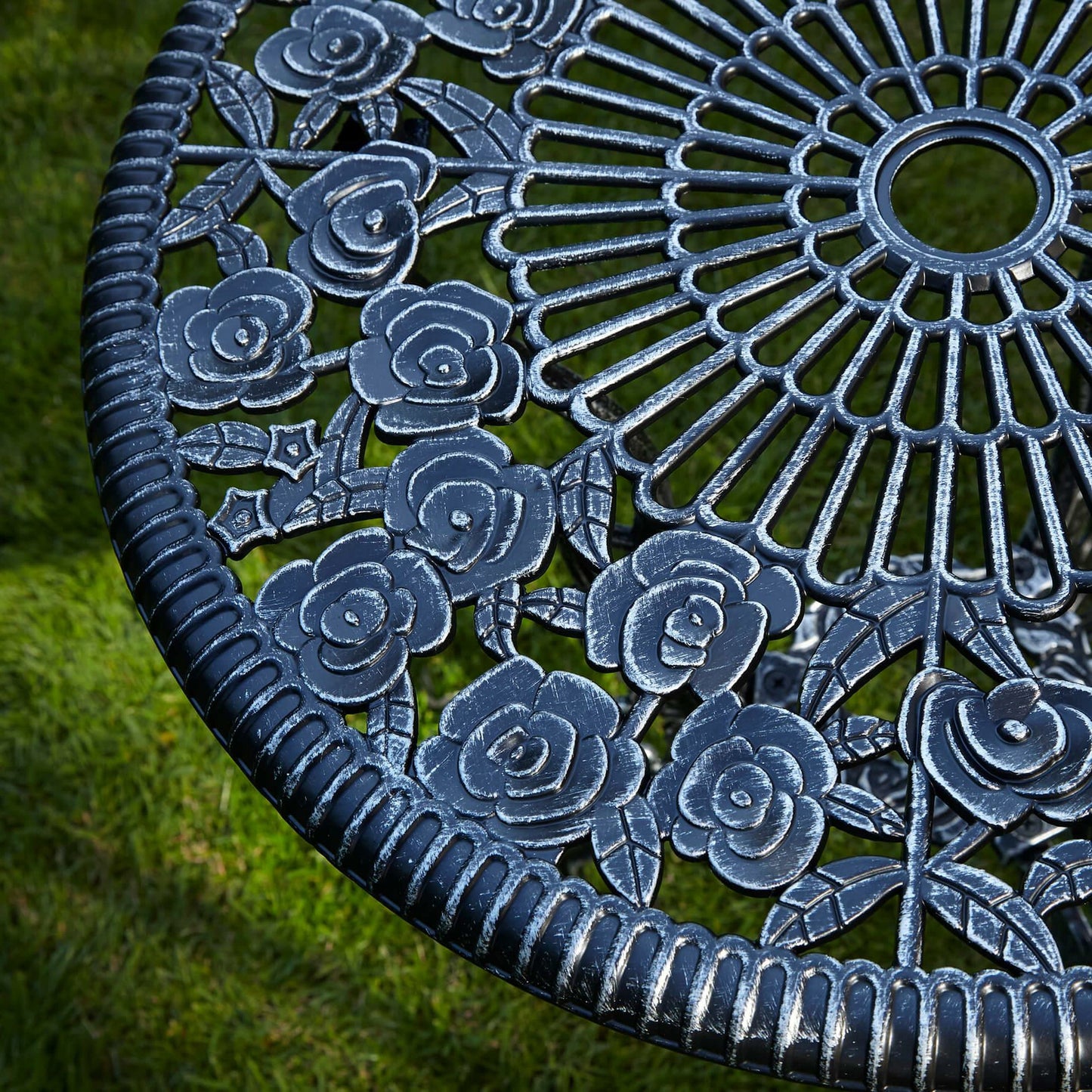 Deluxe Metal Garden Furniture Table and 2 Chairs Bistro Set Outdoor Patio Chairs & Table