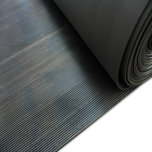 Waterproof Anti Slip Safety Ribbed Rubber Matting for Outdoor Indoor Garages Kennels Vans