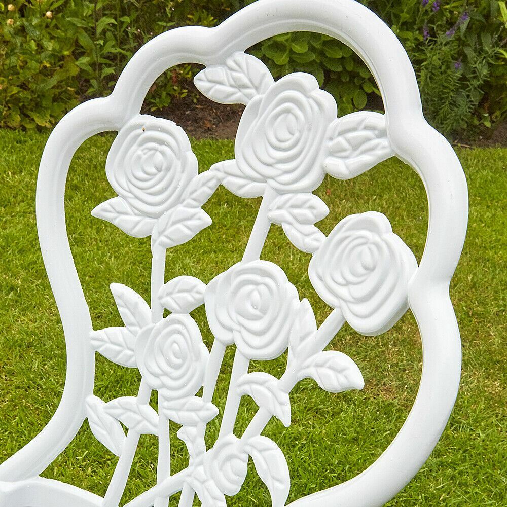 Deluxe Metal Garden Furniture Table and 2 Chairs Bistro Set Outdoor Patio Chairs & Table