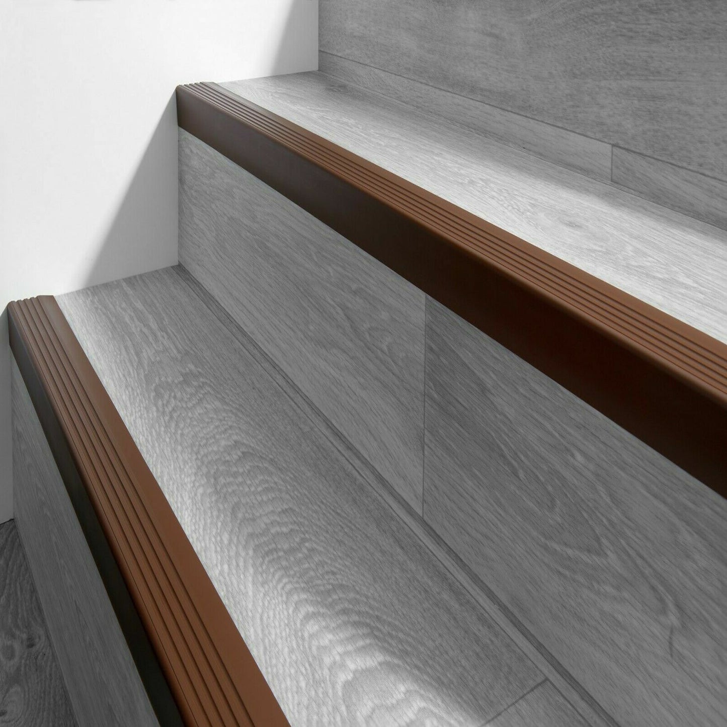 Non Slip PVC Stair Nosing Step Edge Trim Bullnose Strip 118cm Length